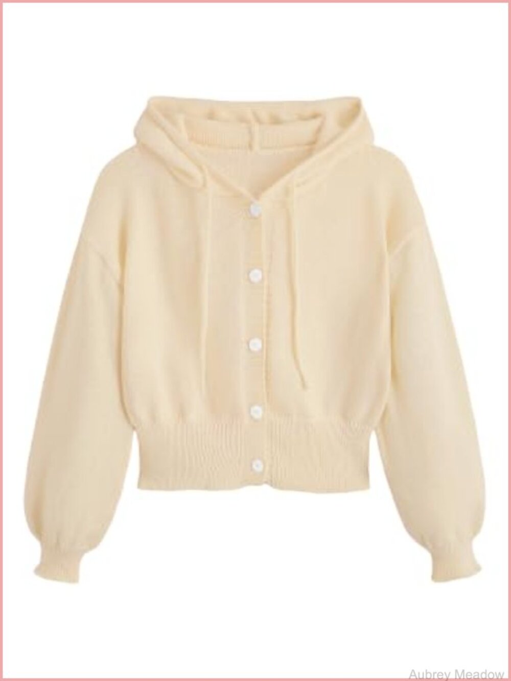 Hooded Button Up Cardigan Long Sleeve Knit Sweater